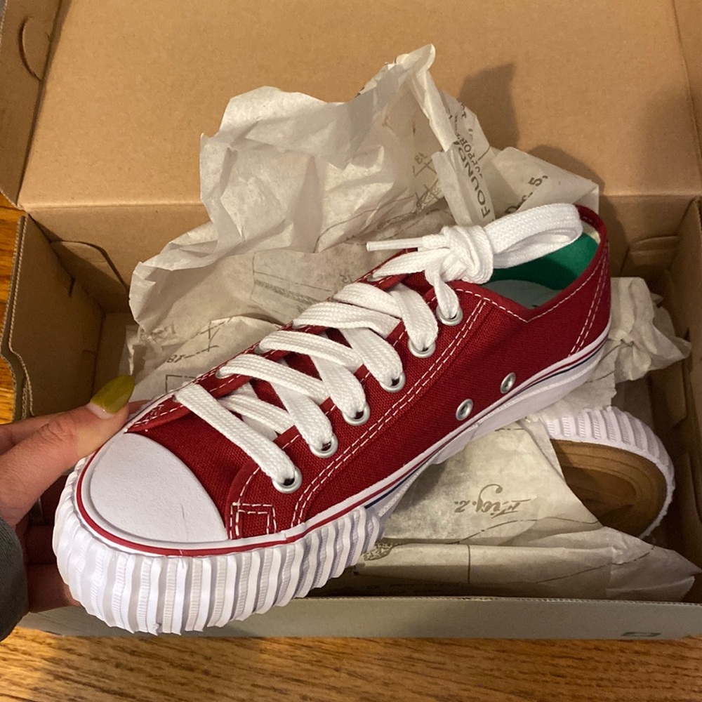 PF Flyers red low tops